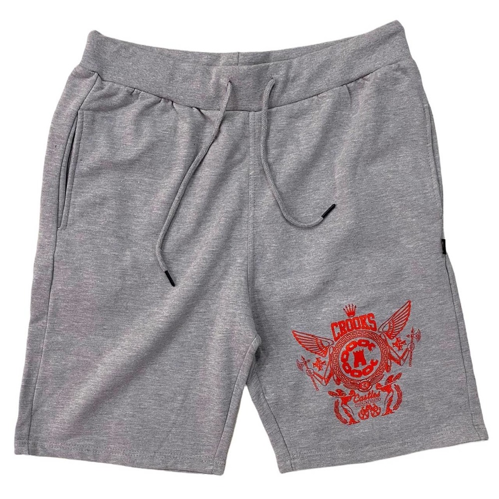 Crooks & Castles Men's High Life Crest Sweat Shorts - Heather Grey